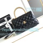 Replica Chane1 Black Flap Women Bag with Top Handle Small Size